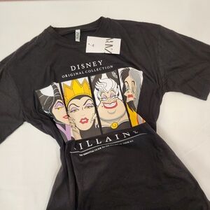 NWT Zara Disney Colab Graphic Tee in Black XL 44 Chest